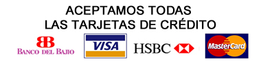 Aceptamos Tarjetas de Crédito